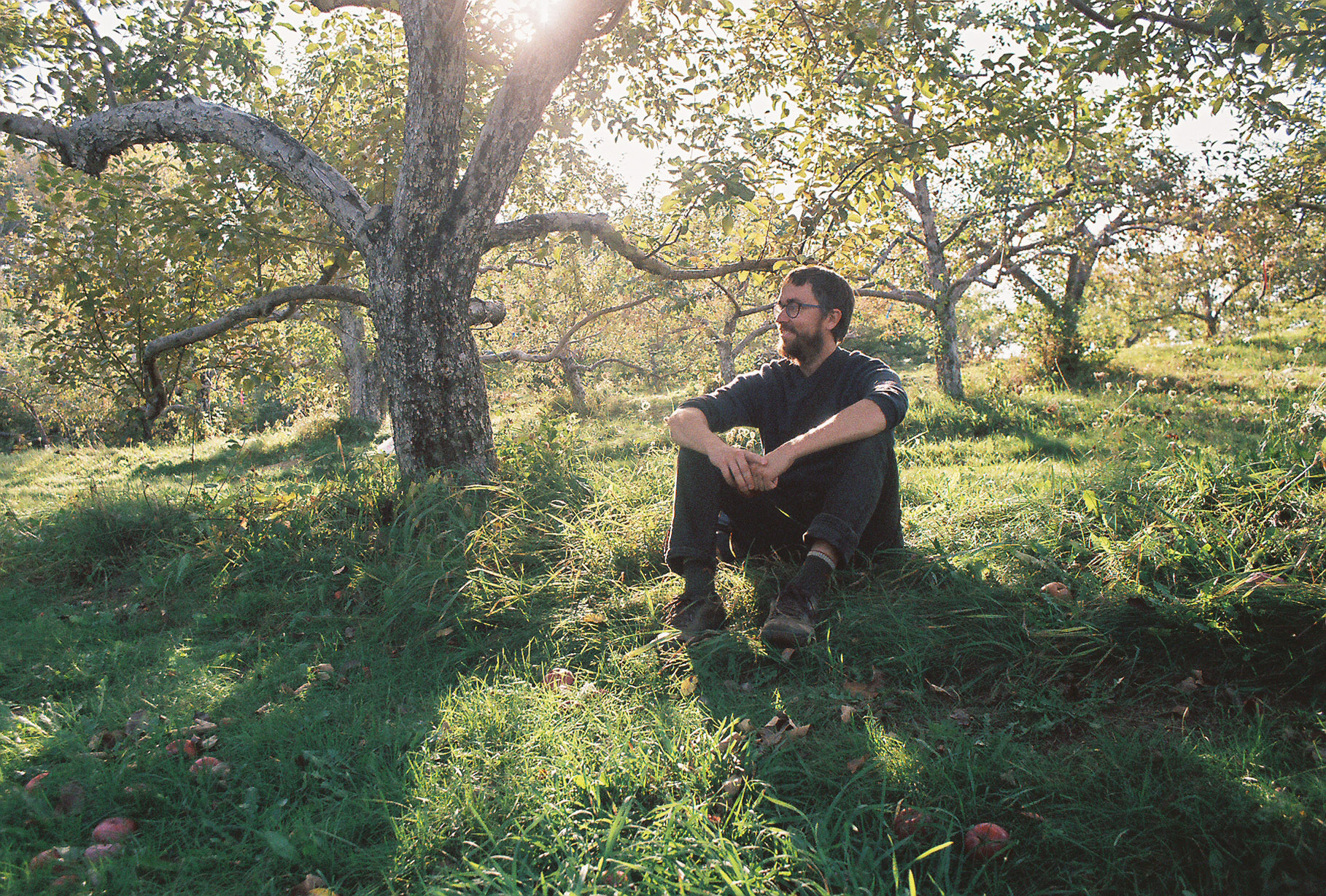 Dr. Wasser in the orchard